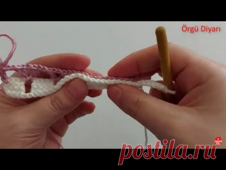 SUPER EASY CROCHET KNITTING.. TIĞ İŞİ YAPIMI KOLAY BATTANİYE YELEK İKİ YÖNLÜ ÖRGÜ MODELİ..