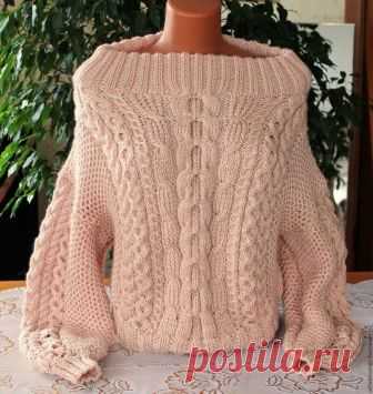 Свитер Рубан - новое веяние в мире моды - описание и схема вязания