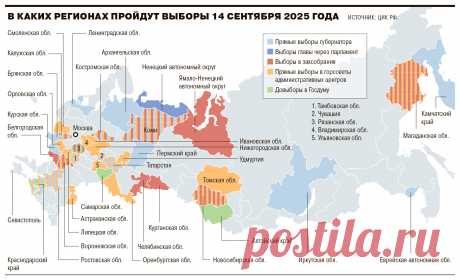 Где в 2025 году в России пройдут выборы 17 ГУБЕРНАТОРОВ
