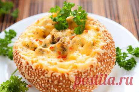 Ну Оочень вкусный жульен в булочке! + вариант для тех, кто не любит грибы - Простые рецепты Овкусе.ру