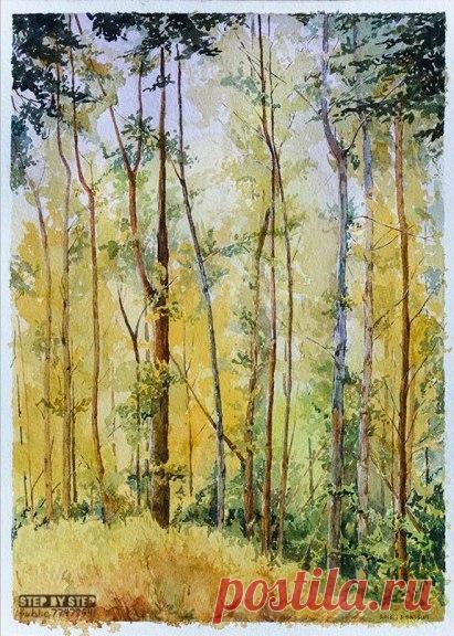 Рисуем лес вместе — Сделай сам, идеи для творчества - DIY Ideas