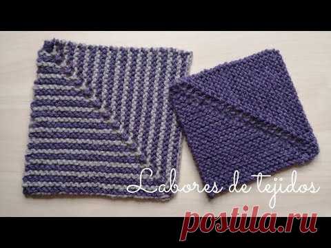 Grannys   ( cuadrados ) Tejidos en dos agujas