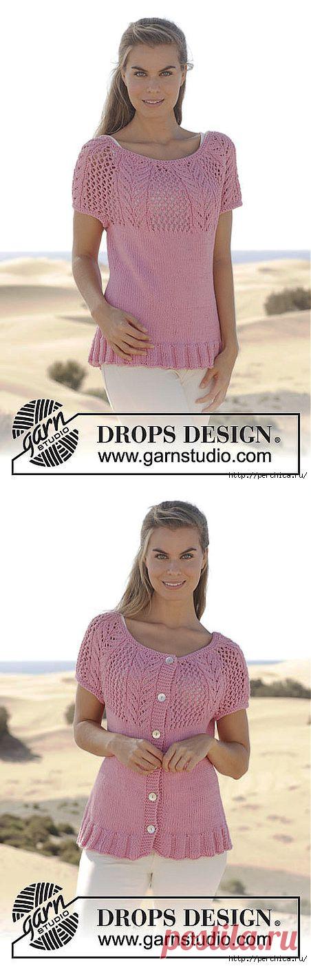 Кофточка спицами *Desert Rose*.