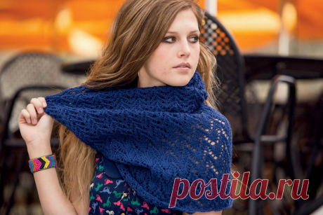 Вязание снуда Indio, Knitscene лето 2014