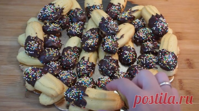 Очень вкусное и рассыпчатое Песочное печенье с Шоколадом!