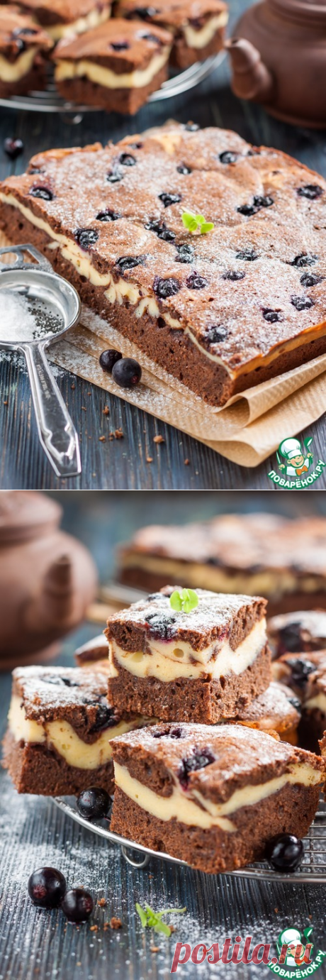 Брауни-чизкейк с ягодами – кулинарный рецепт