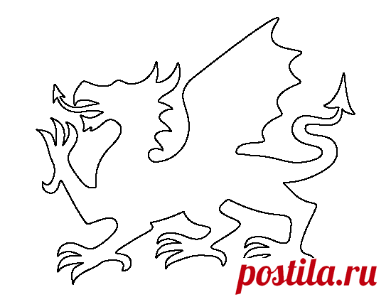 Printable Welsh Dragon Template