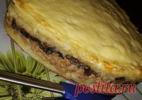 Запеканка с мясом и грибами