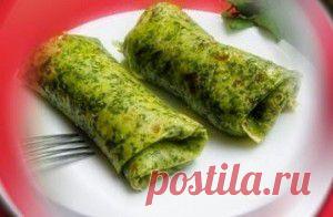 Блины со свежим шпинатом