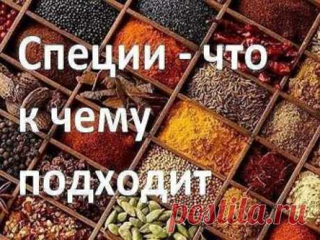 ДЛЯ МЯСА: красный, черный, душистый перец или гвоздика, майоран, тимьян, тмин, куркума, лук, орегано.

ДЛЯ ПТИЦЫ: тимьян, майоран, розмарин, шалфей, чабрец, базилик.

ДЛЯ РЫБЫ: лавровый лист, белый перец, имбирь, душистый перец, лук, кориандр, перец чили, горчица, укроп, тимьян.

ДЛЯ ГРИЛЯ: красный перец, душистый перец, кардамон, тимьян, майоран, мускатный орех и мускатный цвет, тмин, имбирь, перец чили.

ДЛЯ ДИЧИ: тимьян, душица обыкновенная, душистый перец, красный пере...