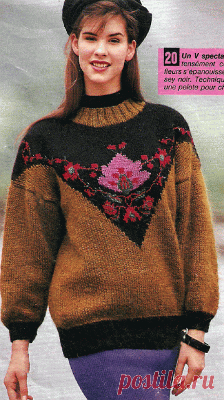 Делоручечка: Свитер с цветочным жаккардом
