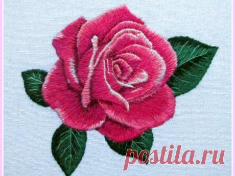 Мастер-класс : Вышиваем гладью розу | Журнал Ярмарки Мастеров