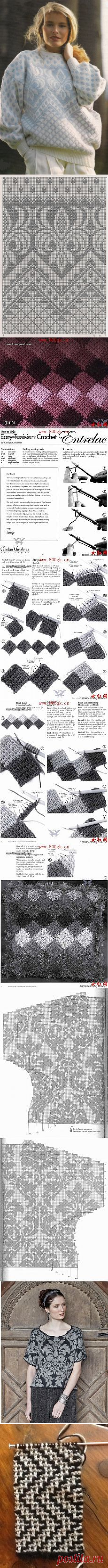 (80) embossed twining vine leaf pattern - great site that maps your stitches for easier reading!!! | Adījumu raksti, tehnika