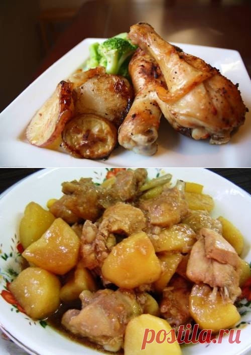 Курица с картошкой в мультиварке - рецепт с фото пошагово / Простые рецепты