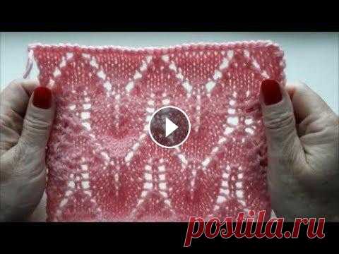 Воздушный ажурный узор спицами для летнего кардигана или джемпера.