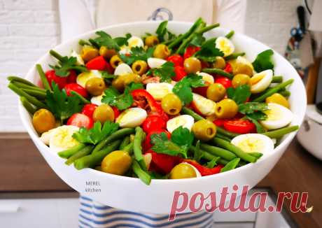 Научилась готовить вкусный ресторанный салат "Нисуаз", показываю как я легко делаю его дома | MEREL | KITCHEN | Яндекс Дзен