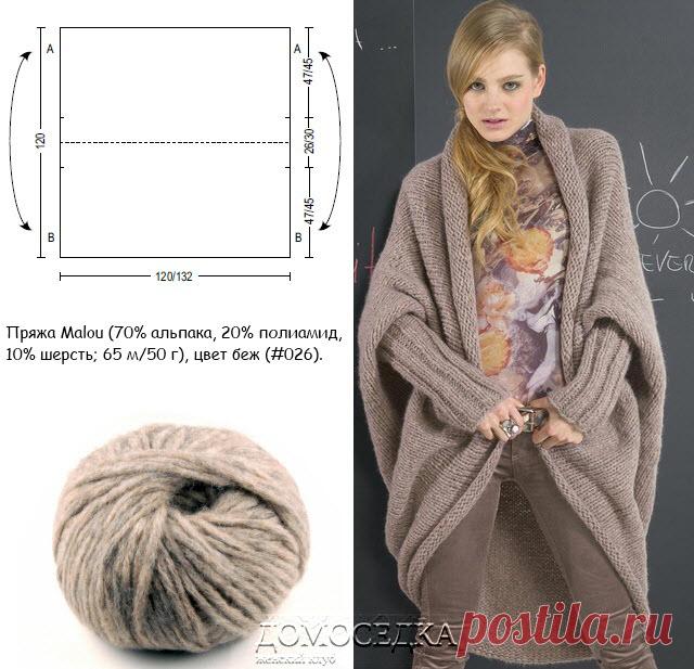 Накидка для женщины спицами | ДОМОСЕДКА