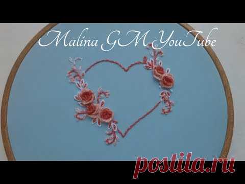 Flower Heart Floral Embroidery Valentine's Day Simple stitches