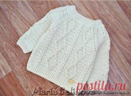 Свитерок с аранами крючком для деток.