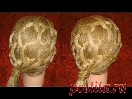 Peinado; Malla de Espirales / Hairstyle, Mesh Spirals / Прическа, спирали сетки - YouTube