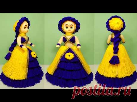BEAUTIFUL WOOLEN DOLL CRAFT/HOW TO DECORATE DOLL WITH WOOLEN/oon ki gudiya sajaye