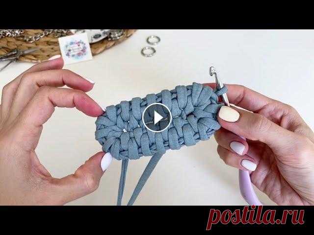 ИДЕАЛЬНАЯ МИНИ-СУМКА ИЗ Трикотажной пряжи узор РОТАНГ крючком! СУМКА КРЮЧКОМ) ВЯЗАНАЯ СУМКА, СУМКА ИЗ ТРИКОТАЖНОЙ ПРЯЖИ/ШНУРА/ДЖУТАУзор РОТАНГ ПОДКЛАД...