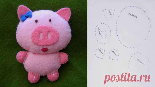 Выкройка игрушки свиньи, хрюшки, поросенка / Мастер-класс