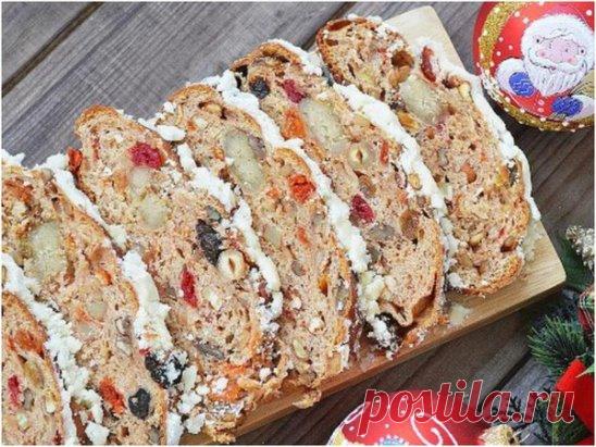 ШТОЛЕН - РОЖДЕСТВЕНСКИЙ КЕКС 
Лидером выпечки к зимним праздникам является немецкий рождественский кекс – штоллен. По традиции он готовится задолго, возможно, даже за месяц, до праздников, так как должен «созреть». Но, уверяем, что и свежий он восхитителен, поэтому сохранить его надолго едва ли получится.
Ингредиенты:
150 г - сливочного масла
2 шт.- яйца
цедра - 2 лимонов
изюм, цукаты, орехи – всего вместе 300 г
100 мл - рома
500 г - муки
200 мл - молока
150 г - сахара
маленькая щепотка - сол