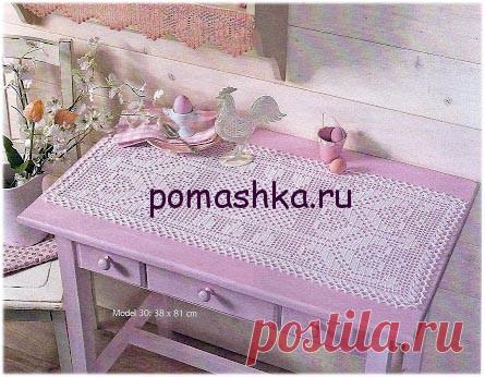 Ромашка — Вязание для всех - Прямоугольная салфетка вязаная крючком