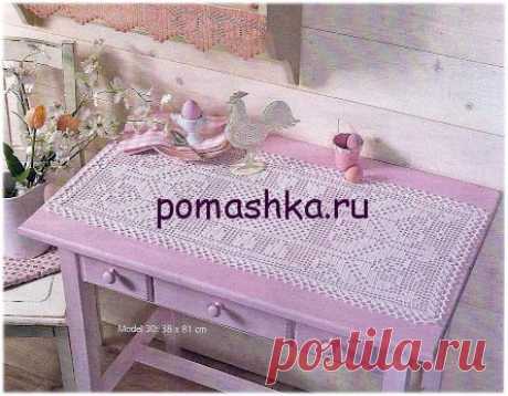 Ромашка — Вязание для всех - Прямоугольная салфетка вязаная крючком