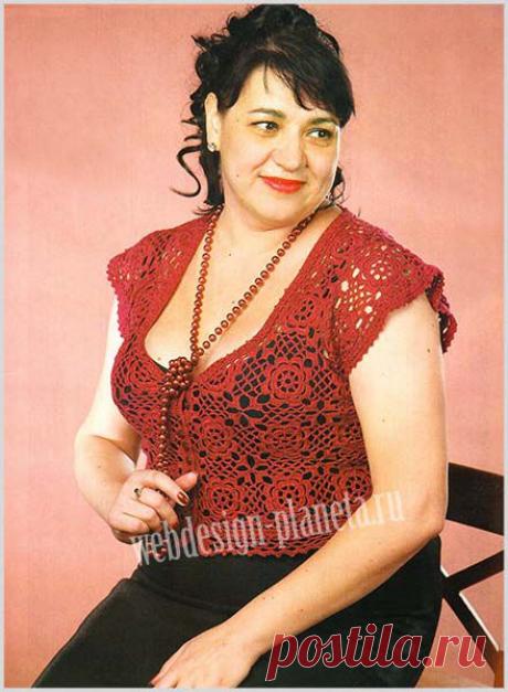 Бордовое ажурное болеро крючком | Вязание спицами, вязание крючком | Мир увлечений современной женщины.