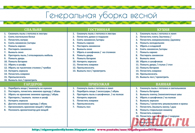 OlgaOrganizeDIYHome: ГЕНЕРАЛЬНАЯ УБОРКА ВЕСНОЙ / скачать шаблоны