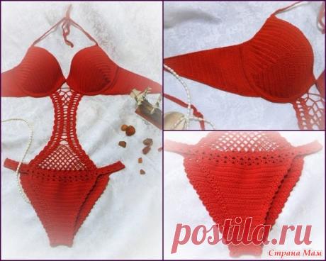 Слитный вязаный купальник-монокини - Вязание - Страна Мам