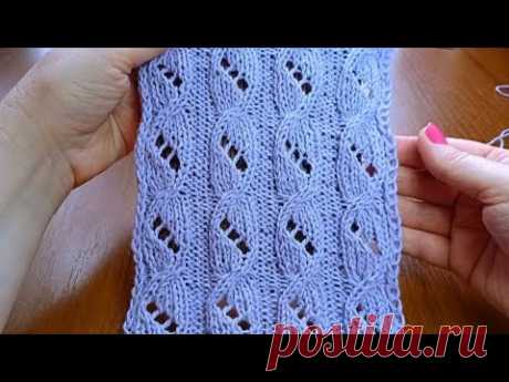 Очень нежный и красивый узор из кос + схема. Косы спицами. Knitting very tender pattern with braids.