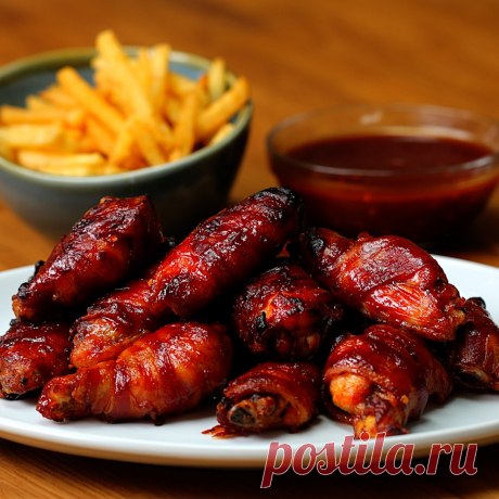 ПИЛЕШКИ КРИЛА С БЕКОН И СОС С БЪРБЪН -Bacon Wrapped Bourbon Wings - Twisted