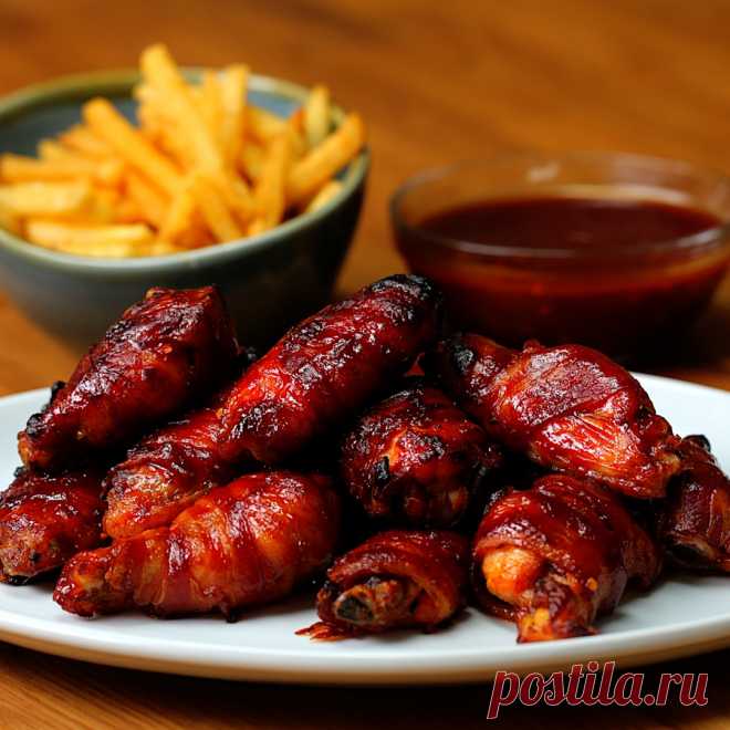 ПИЛЕШКИ КРИЛА С БЕКОН И СОС С БЪРБЪН -Bacon Wrapped Bourbon Wings - Twisted