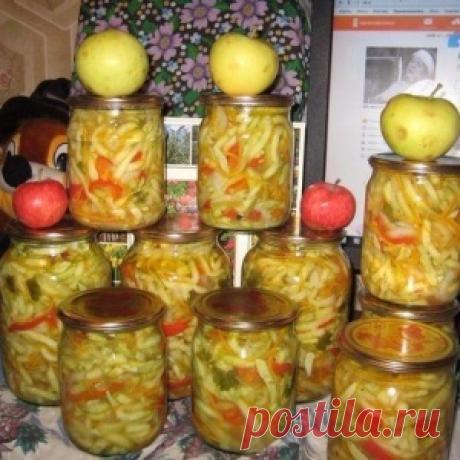 Вкусные заготовки. Салат из кабачков по-корейски.