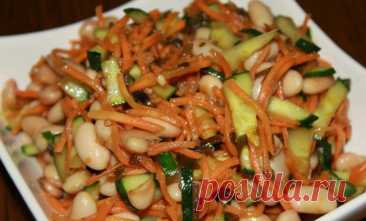 17 рецептов салата с фасолью и корейской морковью