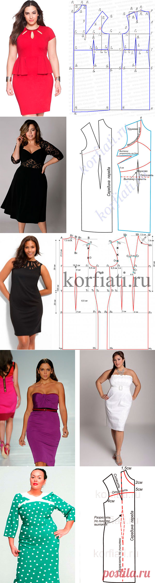 Выкройки красивых платьев для полных женщин » Женский Мир