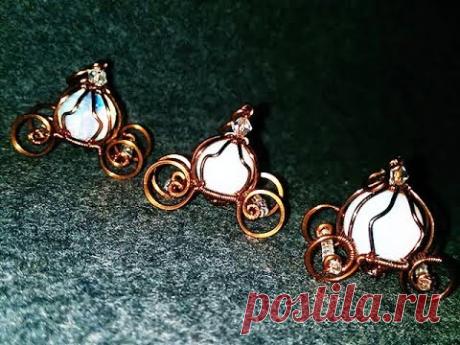 pumpkin vehicle pendant with opalite - Cinderella carriage 6