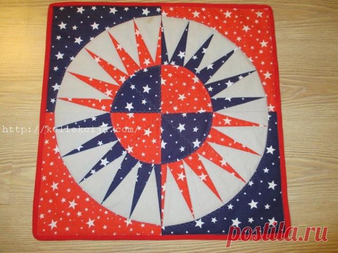 Блок пэчворк Круг в квадрате. Мастер-класс Елены Богдановой Блок пэчворк
     По просьбе моих виртуальных друзей я хочу показать, как шью блок пэчворк круг в квадрате. Настоящие мастера может и улыбнутся, но ведь когда-то и вы начинали.



     Фото 1. Этот лоскутный блок мы сегодня будем шить.



     Фото 2. Для создания блока беру лист миллиметро