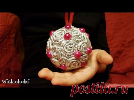 DIY - JAK ZROBIĆ PIĘKNĄ BOMBKĘ Z FOLII ALUMINIOWEJ #2 / BAUBLE FROM ALUMINUM FOIL #2
