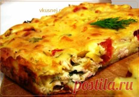 Быстрый пирог с курицей - готовится на сметане, выпекается без капли жира. Ре...
