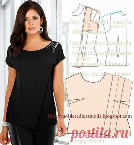 BLUSA PRETA TRANSPASSADA - Moldes Moda por Medida Para fazer o molde de blusa preta transpassada siga o passo a passo. Este trabalho tem como principal objectivo ajudar a concretizar o molde a quem tem...