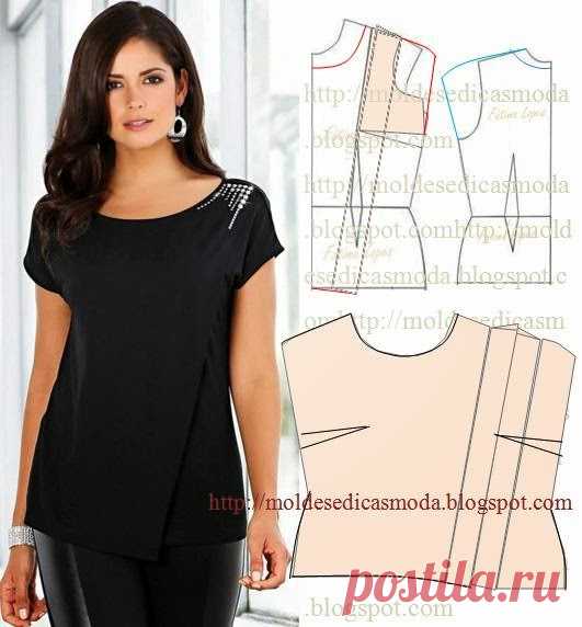 BLUSA PRETA TRANSPASSADA - Moldes Moda por Medida Para fazer o molde de blusa preta transpassada siga o passo a passo. Este trabalho tem como principal objectivo ajudar a concretizar o molde a quem tem...