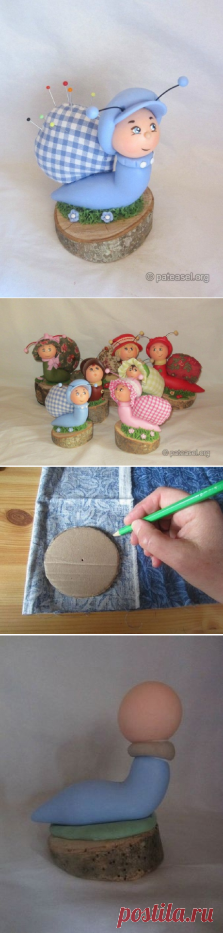 Забавные игольницы УЛИТКИ из холодного фарфора