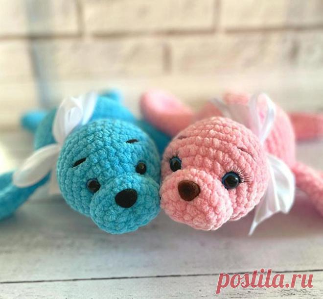 Бесплатный мастер-класс по вязанию Тюлень крючком. Автор описания - @marsi0705. 🧶Схемы вязания игрушек IRINELY.ART🧵
