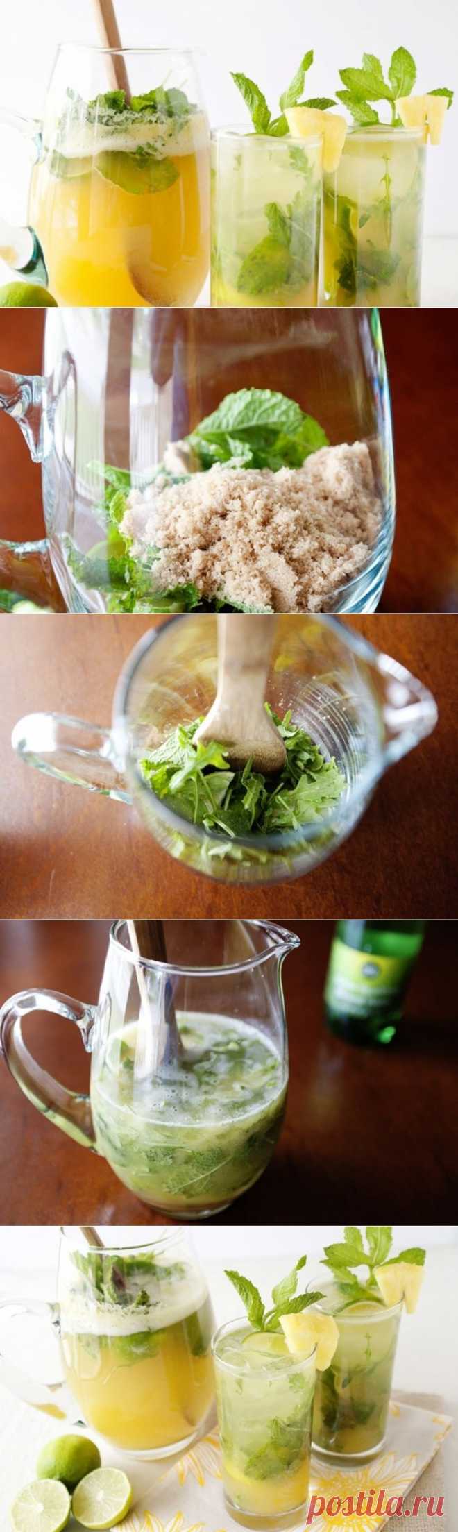 Ананасовый мохито с рукколой