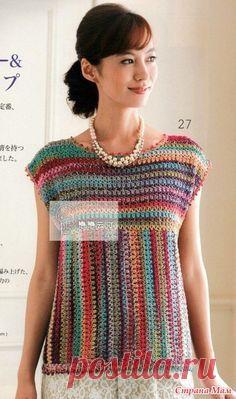 Топ с квадратной кокеткой. Крючок. - ВЯЗАНАЯ МОДА+ ДЛЯ НЕМОДЕЛЬНЫХ ДАМ - Страна…                                                                                                                                                                                 More