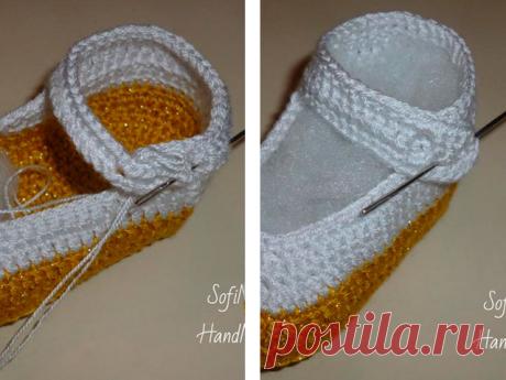 Пинетки крючком схемы и описание для новорожденных
